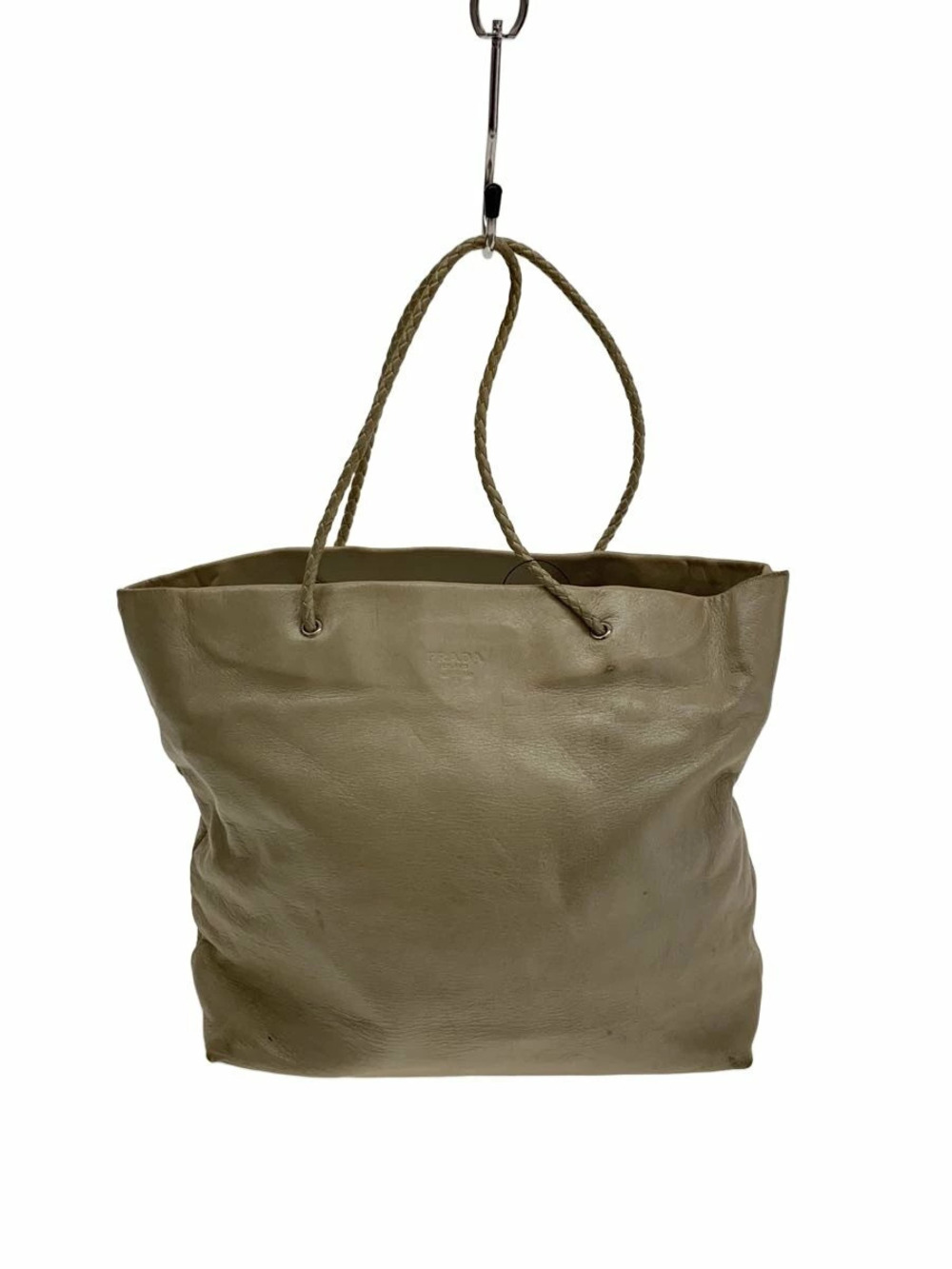 Prada tote bag braided handles Beige Tan